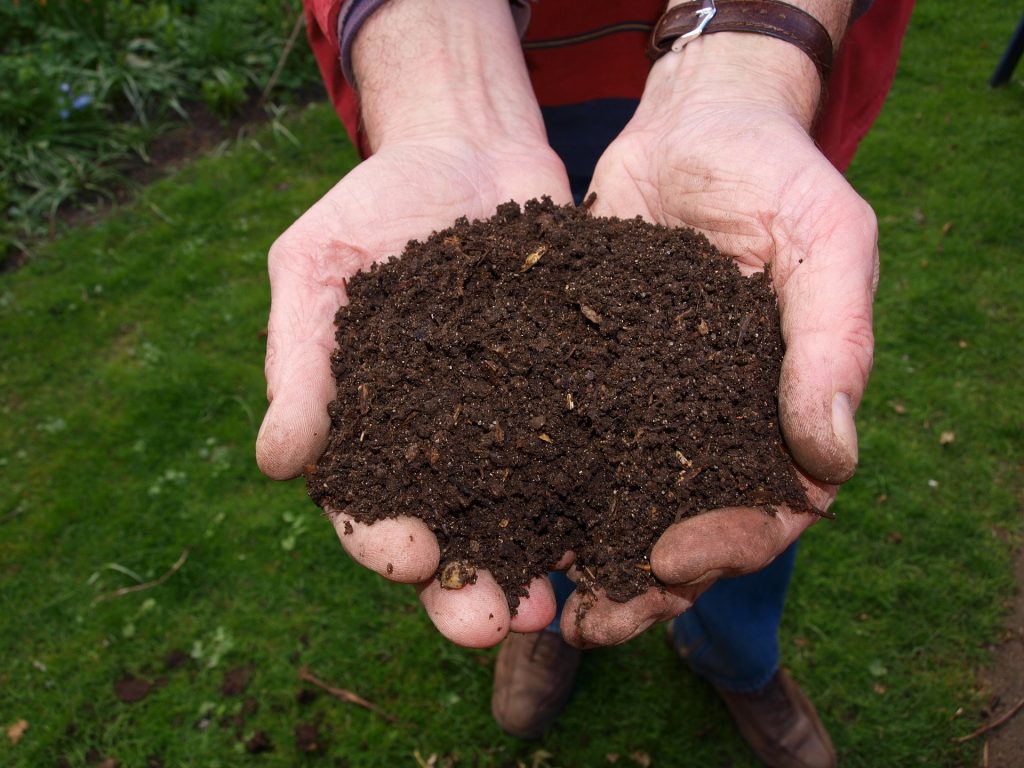 Turn dirt into soil using compost
